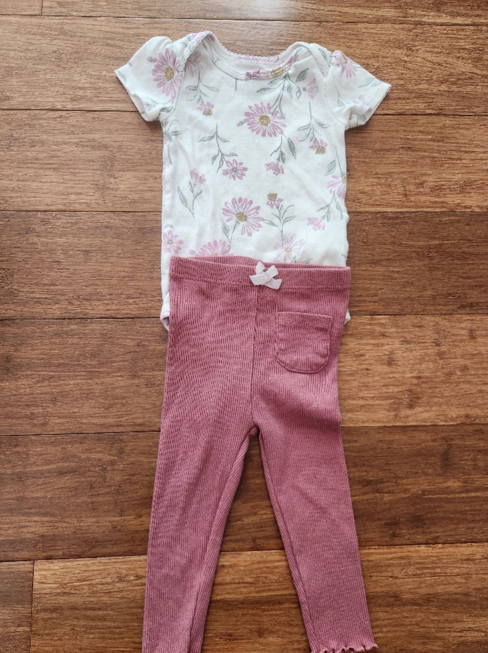 Set Of 3 Baby Girl Short Sleeve Bodysuits Shorts Pants Koala, Floral, 6-9 Months - Picture 4 of 10
